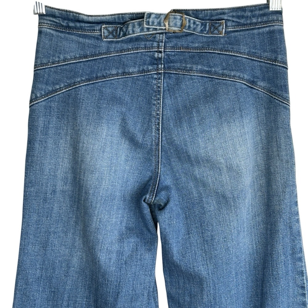 Free People Buckle Back Sailor Wide Leg Jeans 24 Boho Indie Retro Nautical Prepp - Picture 5 of 8